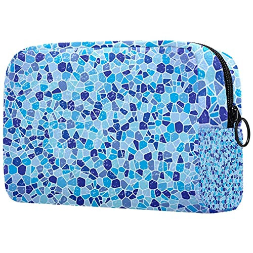 Women Makeup Bag,Cosmetic Storage Bag Blue Abstract Geometric Background for Travel,Cosmetics Organizer Women Makeup Bag,Cosmetic Storage Bag Blue Abstract Geometric Background for Travel,Cosmetics Organizer