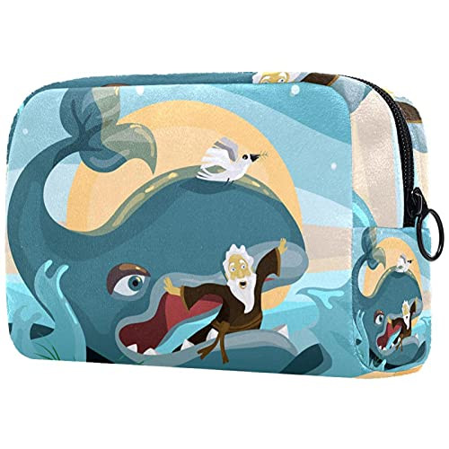 Women Makeup Bag,Cosmetic Storage Bag whale blue moon bird for Travel,Cosmetics Organizer Women Makeup Bag,Cosmetic Storage Bag whale blue moon bird for Travel,Cosmetics Organizer