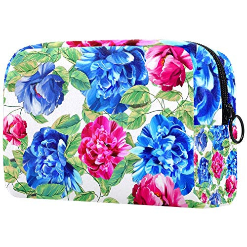 Inhomer Cosmetic Bag for Women Painted Rose Red Blue Flowers Travel Makeup Case Handy Pouch Organizer Toiletry Bag Gifts Inhomer Cosmetic Bag for Women Painted Rose Red Blue Flowers Travel Makeup Case Handy Pouch Organizer Toiletry Bag Gifts
