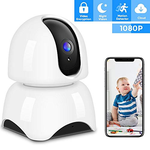 IP Camera Wireless 1080P, Home Security Camera WiFi Baby Monitor Indoor Camera with Night Vision Motion Detection Two-Way Audio for Baby/Elder/Pet Monitor Cloud Service Available