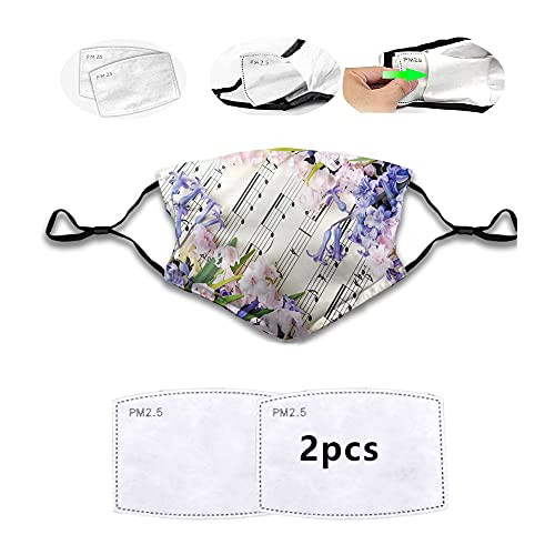 Made in USA Fashion Face mask,Hyacinth Flowers Musical Notes Music Book Photo,Mouth Cover for Women,Face Mask Reusable Washable Cloth for Unisex-S- Made in USA Fashion Face mask,Hyacinth Flowers Musical Notes Music Book Photo,Mouth Cover for Women,Face Mask Reusable Washable Cloth for Unisex-S-