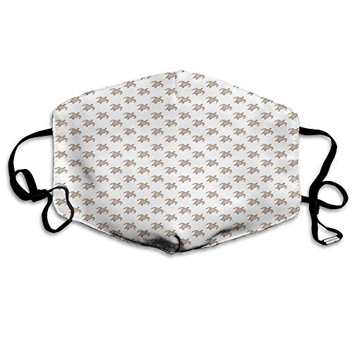Mens Womens Mouth Scraf Face Underwater Animals Hand Drawn Repeating Pattern of Floating Tortoise Figures decorations for adults Seniors