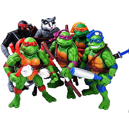 Teenage Mutant Ninja Turtles TMNT Action Figures - Turtles Toy Doll-Mutants, Leonardo, Raphael, Michelangelo, Donatello 6 PCS Set New