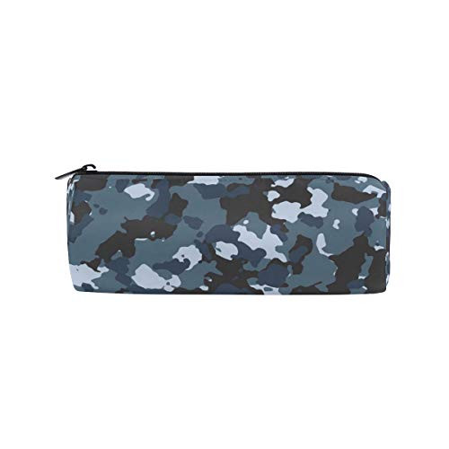 Blue Camo Military Pencil Case Office Pencil Holder Pouch Bag Pen Pencil Stationery Cosmetic Bag