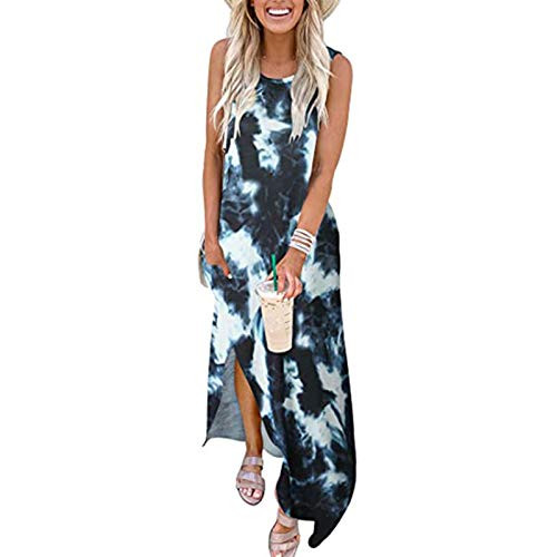 Dress for Women Casual Sexy,Dresses for Women Women's Tie Dye Solid V Neck Sleeveless Long Maxi Casual Summer Plus Size Dress Beach Basic Navy Dress for Women Casual Sexy,Dresses for Women Women's Tie Dye Solid V Neck Sleeveless Long Maxi Casual Summer Plus Size Dress Beach Basic Navy