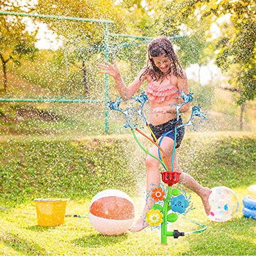 DPTALR Kids Water Sprinkler Water Toys Outdoor Play, Water Kids Sprinklers for Yard Backyard,Outdoor Water Toys for Toddlers Kids Summer Lawn Backyard for Water Games Fun -Colorful-