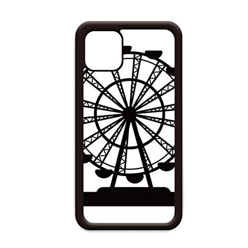 Black Ferris Wheel Amusement Park Outline for iPhone 12 Pro Max Cover for Apple Mini Mobile Case Shell