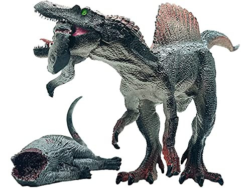 Gemini and Genius Jurassic Park Dinosaur Toys Spinosaurus and Tenontosaurus Carcass Figurine with Movable Jaw 12 Inches Dinos World Action Figure Toys Party Gift for Kids