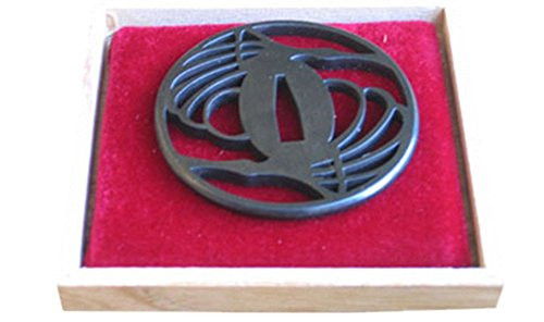Handmade Sword - Iron Alloy Tsuba for Katana Swords with Wing Pattern in Wooden Box
