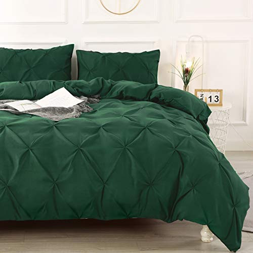 green pintuck duvet cover