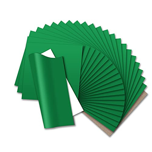 HTVRONT Green HTV Heat Transfer Vinyl Bundle- 24 Pack 12"x12" Green Iron on Vinyl Sheets for T-Shirt -1 Teflon Sheet Included-, Green PU HTV Vinyl Easy to Cut  and  Weed for Heat Vinyl Design