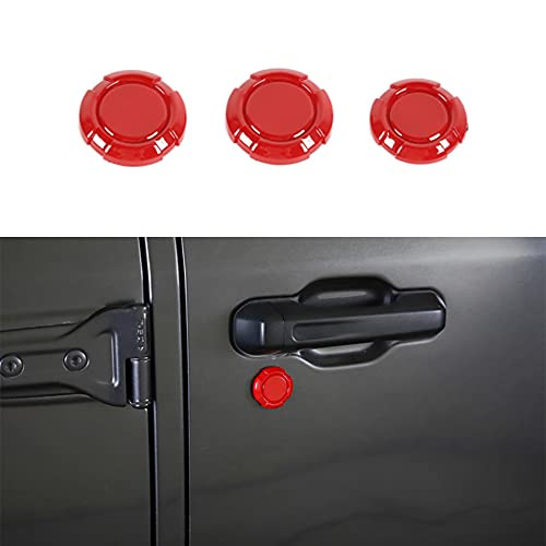 JUNLELI Door Lock Keyhole Cover Trim Sticker Key Socket Decoration Decal for Jeep Wrangler JL JT 2018 2019 2020 2021 2022 Car Exterior Accessories ABS Red