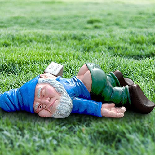 Napoo Funny Garden Drunk Dwarf Statue, Creative Drunk Gnomes Figurines Decorations for Outdoor Indoor Patio Yard Lawn Porch Ornament, Gift for Friends -Blue- Napoo Funny Garden Drunk Dwarf Statue, Creative Drunk Gnomes Figurines Decorations for Outdoor Indoor Patio Yard Lawn Porch Ornament, Gift for Friends -Blue-
