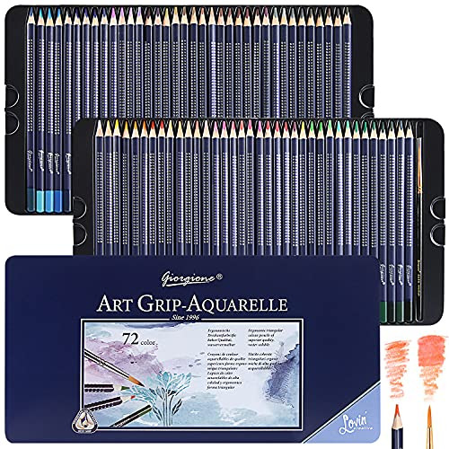 Watercolor pencils 72 with Brush,Art water color pencil set for Adults and Kids drawing.-72 Color- Watercolor pencils 72 with Brush,Art water color pencil set for Adults and Kids drawing.-72 Color-