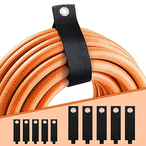 10 PCS Heavy Storage Straps,Hook and Loop Extension Cord Organizer Hanger, Cord Wrap Keeper,Cable Straps for Cords, Hoses, Rope, RV, Boat and Garage Storage and Organization