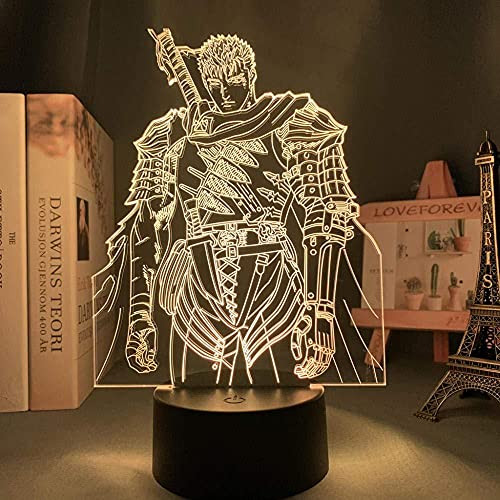 3D Night Light Led Illusion Lamps Decor lamp for Kids Anime Led Light Berserk Guts Figure for Bedroom Decorative Night Light Birthday Gift Kids Room 3D Table Lamp Manga Berserk DFTGERG KAKT