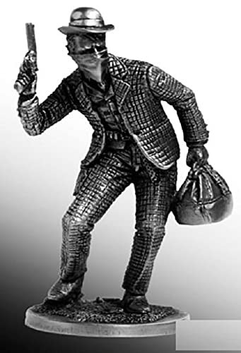 Tin figures Train Robber. Material- Tin Alloy. 1-32 Scale Model. 54 mm WW-14