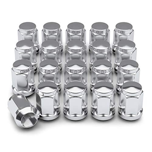 Wheel Lug Nuts 1/2"-20, A-KARCK Chrome Closed End Acorn Wheel Nuts 20PCS, Cone Seat 1.38" Overall Tall 3/4" Hex
