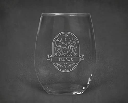 Taurus Wine Glass - Laser-Engraved Wine Glass for Taurus - Gift for Taurus - April Zodiac Gift for April Birthday - April Birthday Wine Taurus Wine Glass - Laser-Engraved Wine Glass for Taurus - Gift for Taurus - April Zodiac Gift for April Birthday - April Birthday Wine