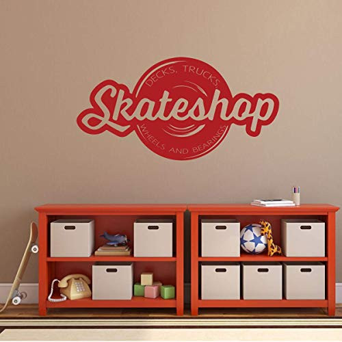 CustomVinylDecor Skateshop Vinyl Wall Decor - Skaterboarder's Decal for Home Decor, Bedroom or Playroom - Vinyl Sticker for Laptop or Water Bottle - Small, Large, Extra Large - Many Colors