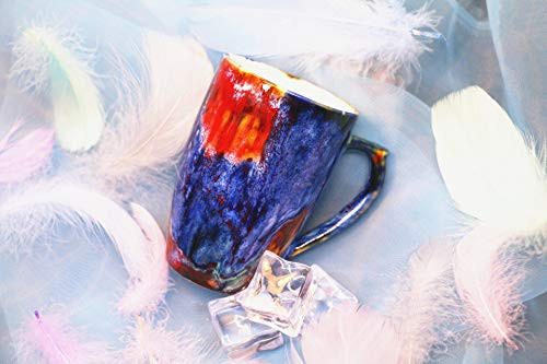 Unique coffee mug, Blue flame mug, pottery mug, handmade ceramic mug, Ready to ship, coffee mug pottery, Custom mug, Unique mug, unique gift