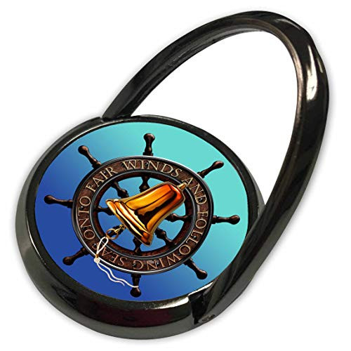 3dRose Nautical Boat Wheel and Bell Digital Art Fair Winds and Seas on. - Phone Rings -phr-335836-1-