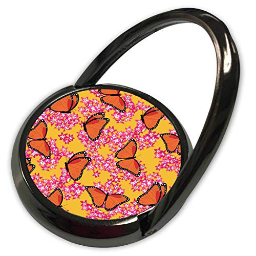 3dRose Janna Salak Designs Florals and Fruits - Orange Butterfly Floral - Phone Rings -phr-341386-1- 3dRose Janna Salak Designs Florals and Fruits - Orange Butterfly Floral - Phone Rings -phr-341386-1-