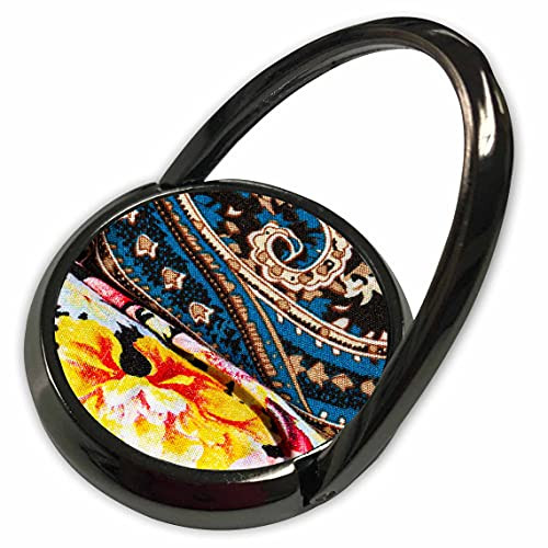 3dRose Image of Decorative Textile Cloth of Yellow, Orange, Blue Colors - Phone Rings -phr-347449-1-