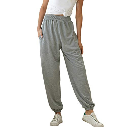 Women's Cinch Bottom Sweatpants Active High Waisted Sporty Gym Athletic Fit Jogger Sweatpants Baggy Lounge Pants