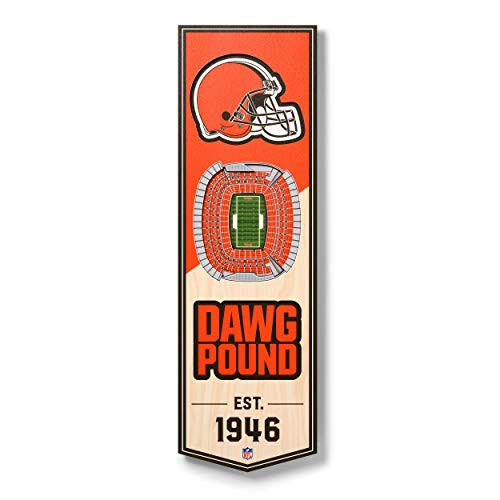 NFL Cleveland Browns - FirstEnergy Stadium 3D Banner, Team Colors, 6" x 19"