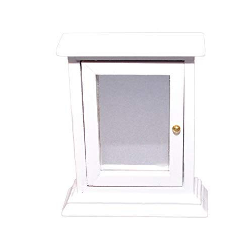 Melody Jane Dollhouse White Medicine Cabinet with Mirror Door Miniature Bathroom Furniture