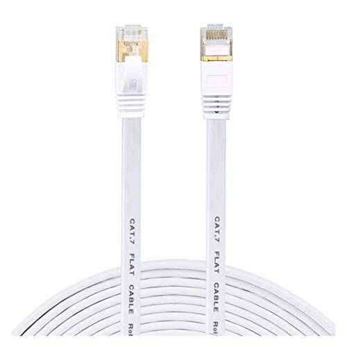 AIHONG Durable Ethernet Cable Ethernet Cable Cat7 LAN Cable STP RJ 45 Network Cable rj45 jumper/15m/20m/30m for Router Laptop Ethernet Cable for Internet, Router -Color - White, Length - 1M-