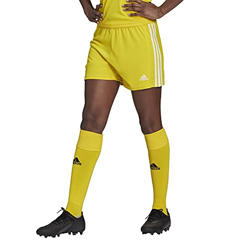 adidas Women's Squadra 21 Shorts, Team Yellow/White, Large