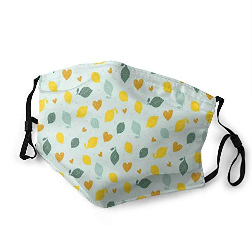 personality mask Windproof Breathable Mouth Cover,Scribbled Figures Of Lemon And Heart On Sparse Polka Dotted Background,Adjustable Face Masks Sport Reusable Miracle mask-M- personality mask Windproof Breathable Mouth Cover,Scribbled Figures Of Lemon And Heart On Sparse Polka Dotted Background,Adjustable Face Masks Sport Reusable Miracle mask-M-