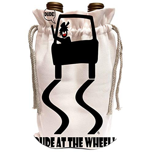 3dRose Mark Grace SCREAMNJIMMY Cars - DUDE AT THE WHEEL image 1 - Wine Bag -wbg-14107-1-