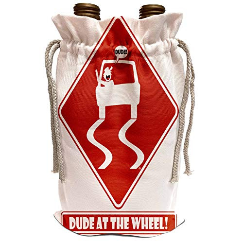 3dRose Mark Grace SCREAMNJIMMY Cars - DUDE AT THE WHEEL red diamond 1 - Wine Bag -wbg-14103-1-