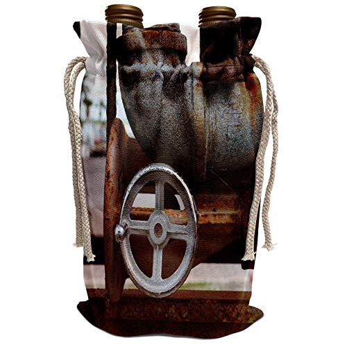 3dRose Susans Zoo Crew Florida - Pipe Wheel Rusting Metal Steampunk - Wine Bag -wbg-216009-1- 3dRose Susans Zoo Crew Florida - Pipe Wheel Rusting Metal Steampunk - Wine Bag -wbg-216009-1-