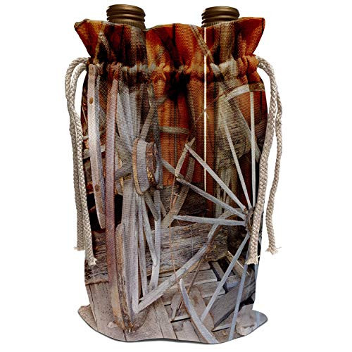 3dRose Danita Delimont - Idaho - USA, Idaho, Custer, Gold mining wagon wheels - US13 JWI0081 - Jamie and Judy Wild - Wine Bag -wbg-144325-1-