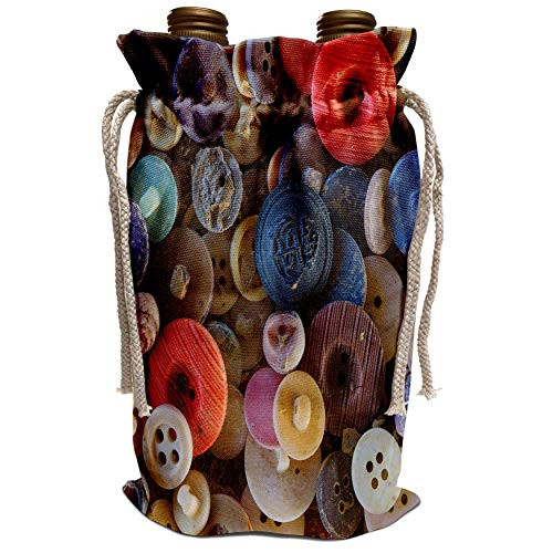 3dRose Danita Delimont - Decor - Pile of vintage buttons. - Wine Bag -wbg-314754-1-