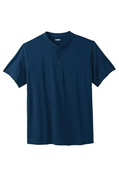 KingSize Men's Big  and  Tall Shrink-Less Lightweight Henley T-Shirt - Big - 2XL, Navy Blue Henley Shirt
