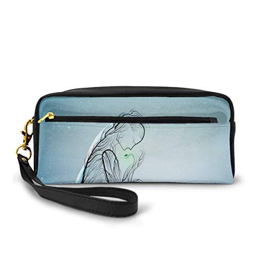 Pencil Case Pen Bag Pouch Stationary,Mystical Calm Motherhood Figure,Small Makeup Bag Coin Purse