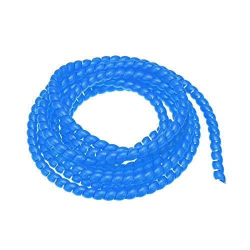 NA Spiral Hose Cable wrap Management Sleeve 12mm x 14mm Cable Computer Cable Management Cable 3 Meter Length Blue