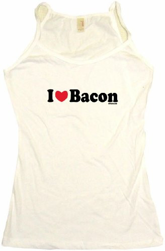 I Heart Love Bacon Women's Babydoll Tee Shirt Medium-Tank Top