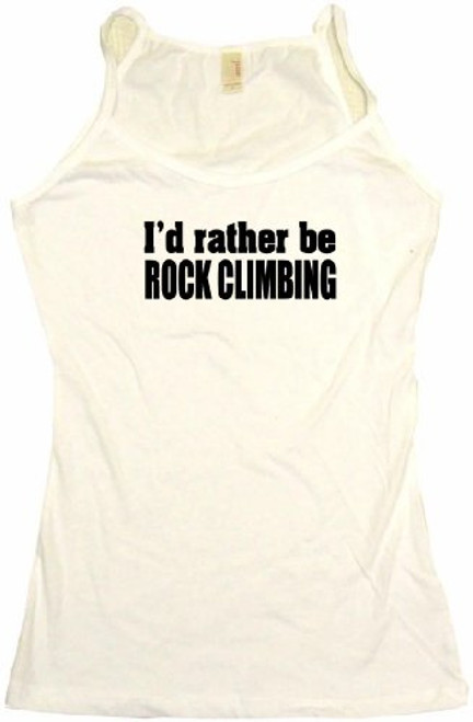 I'd Rather Be Rock Climbing Women's Tee Shirt Medium-Tank Top