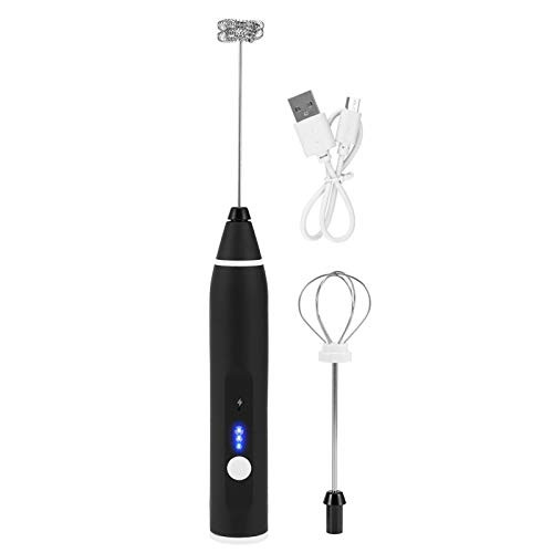 3 Speeds USB Handheld Egg Beater Rechargeable Electric Milk Frother Handheld Coffee Mixer Stirrer Egg Beater Whisk Food Blender Frother Stirrer Mixer Heads