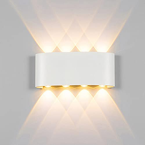 CHENBEN Modern Wall Sconces LED Wall Light Fixtures 8W 3000K IP65 Waterproof Warm White Up and Down Sconces Wall Lighting Lights for House/Bedroom/Outdoor/Living Room/Hallway