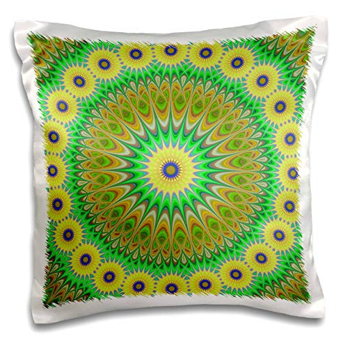 3dRose David Zydd - Star Mandalas - Yellow Flower Mandala - abstract graphic design - 16x16 inch Pillow Case -pc-301639-1-
