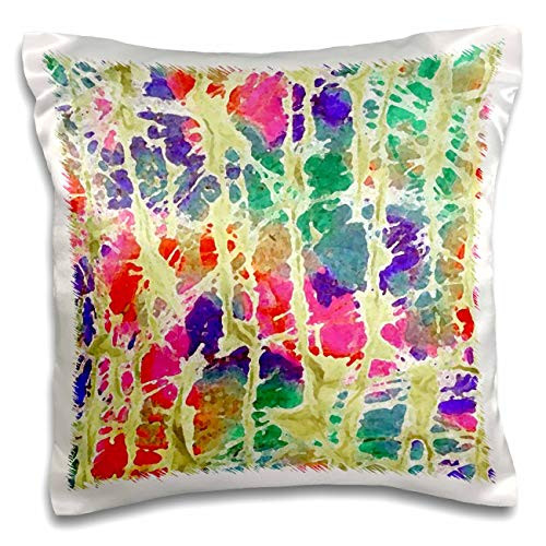 3dRose lens Art by Florene - Digital Contemporary - Image of Digital Painting Layers Of Yellow Fuchsia In Three D Effect - 16x16 inch Pillow Case -pc-305855-1-