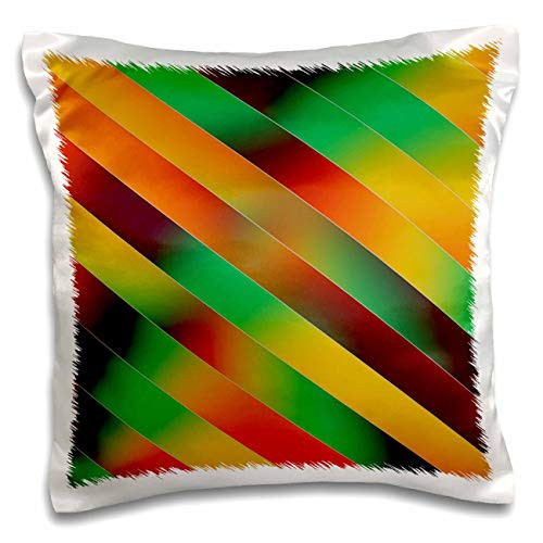 3dRose Image of Fall Stripes In Gradient Orange Green And Brown - Pillow Cases -pc-338208-1-
