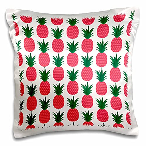 3dRose Cute Pink and Green Pineapple Pattern - Pillow Cases -pc-347154-1-